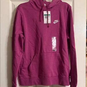 Nike Magenta Hoodie with White Swoosh